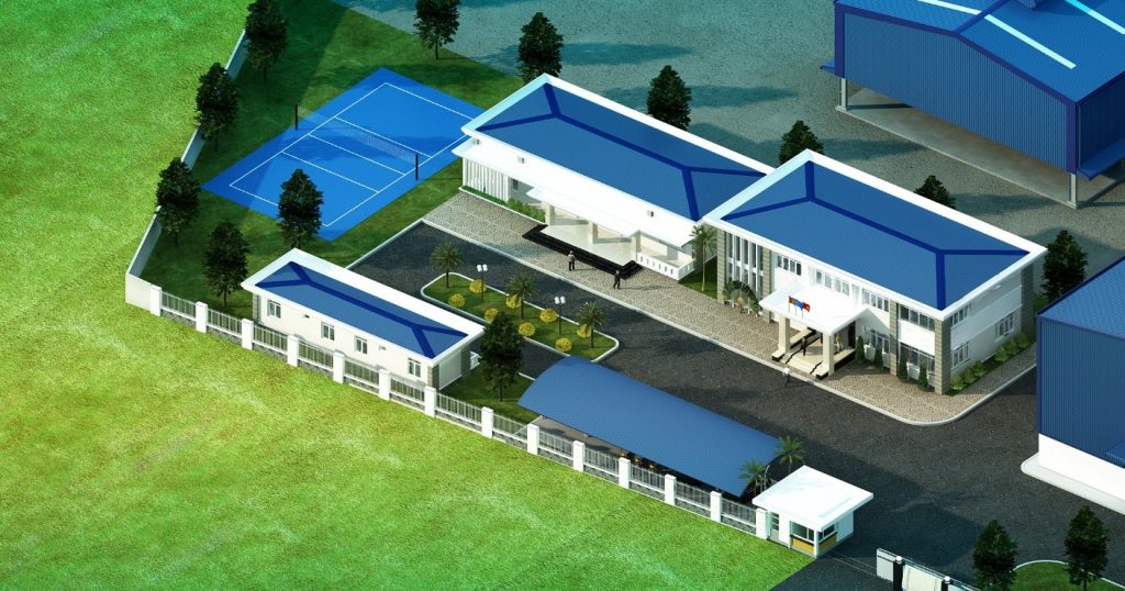 Phối cảnh thiết kế 3D nhà xưởng công nghiệp Thanh Tuấn - Góc nhìn tổng thể